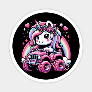 Monster Truck Unicorn Birthday Party Monster Truck Girl Magnet